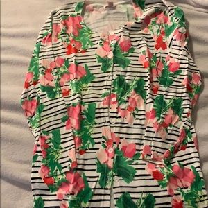 Floral 3/4 sleeve cardigan